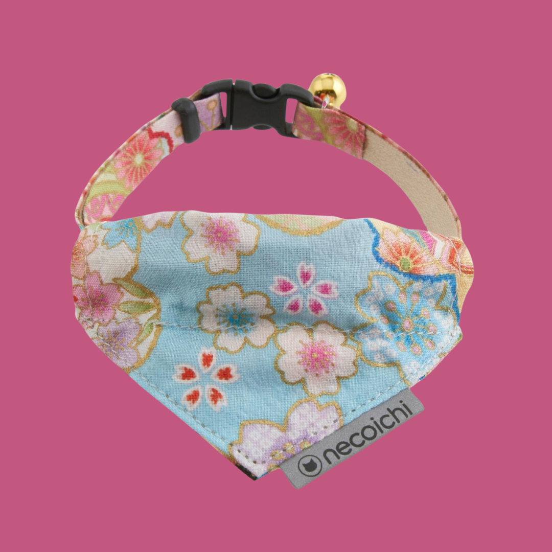 Bandana Collar with Air Tag Pocket Blue