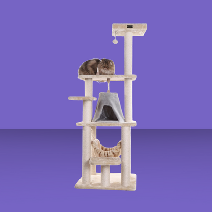 Hammock & Playhouse 65" Cat Tree