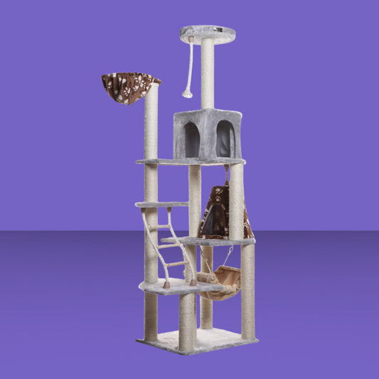 Playhouse & Basket 78" Cat Tree