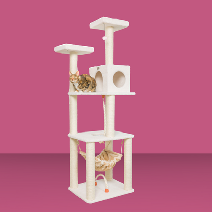 4 Level with Rope & Hammock 73" Cat Tree