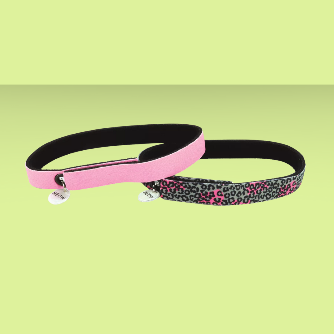 Pet Flexfit Cat Collar Cheetah & Pink 2 Pack