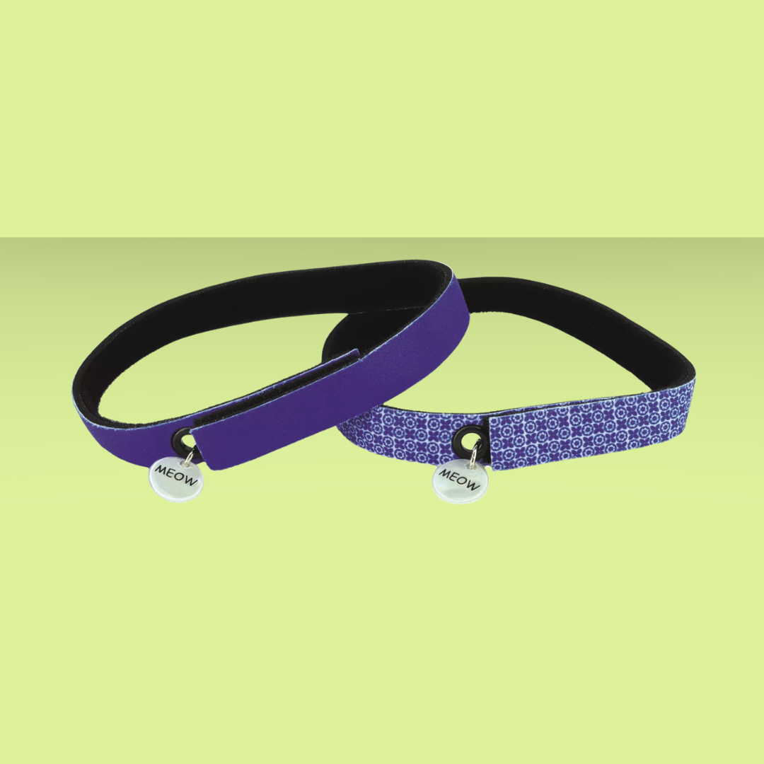 Pet Flexfit Cat Collar Tiles & Navy 2 Pack